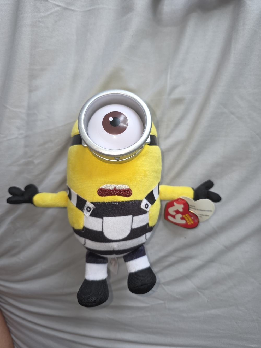 Minion Plush Toy — Yellow Jail Outfit (TY)